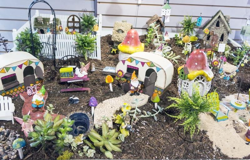 Elaborate Fairy Garden with Twigs, Rocks, Figurines